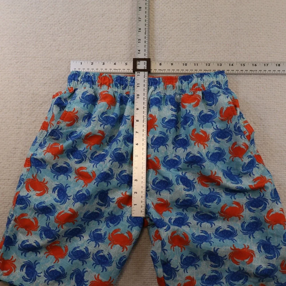 Peter Millar Mens M Swim Trunks Blue Orange Crab Print Seaside Collection